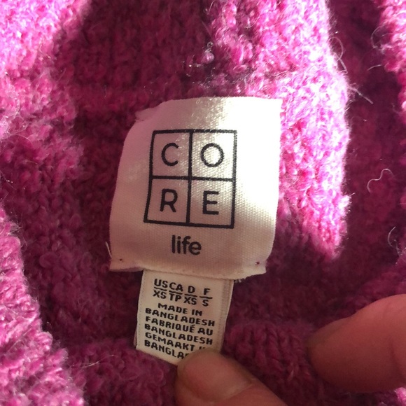 NWOT soft fushia sweater from core life - Picture 4 of 6